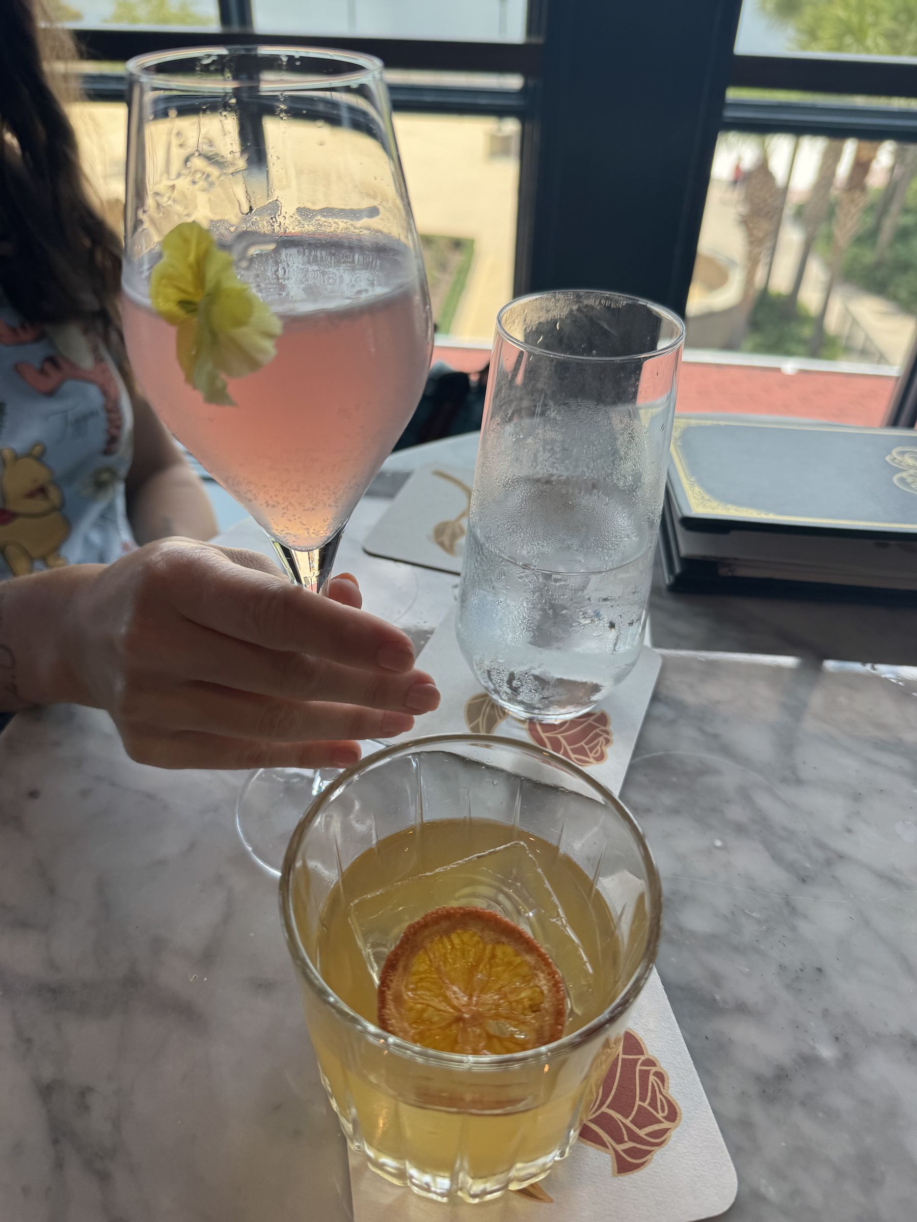 Drinks at Enchanted Rose. 